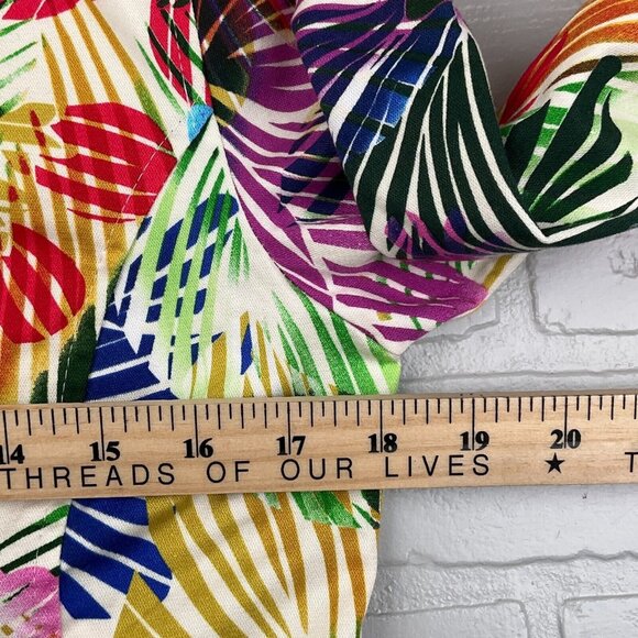 Chicos Jacket Women 0‎ Small 4-6 Pink Purple Palm Floral Beach Tropical Cotton - Picture 7 of 11